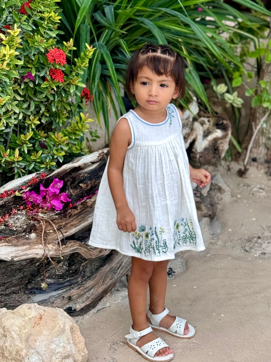 White Bacalar Dress // Blue & Green