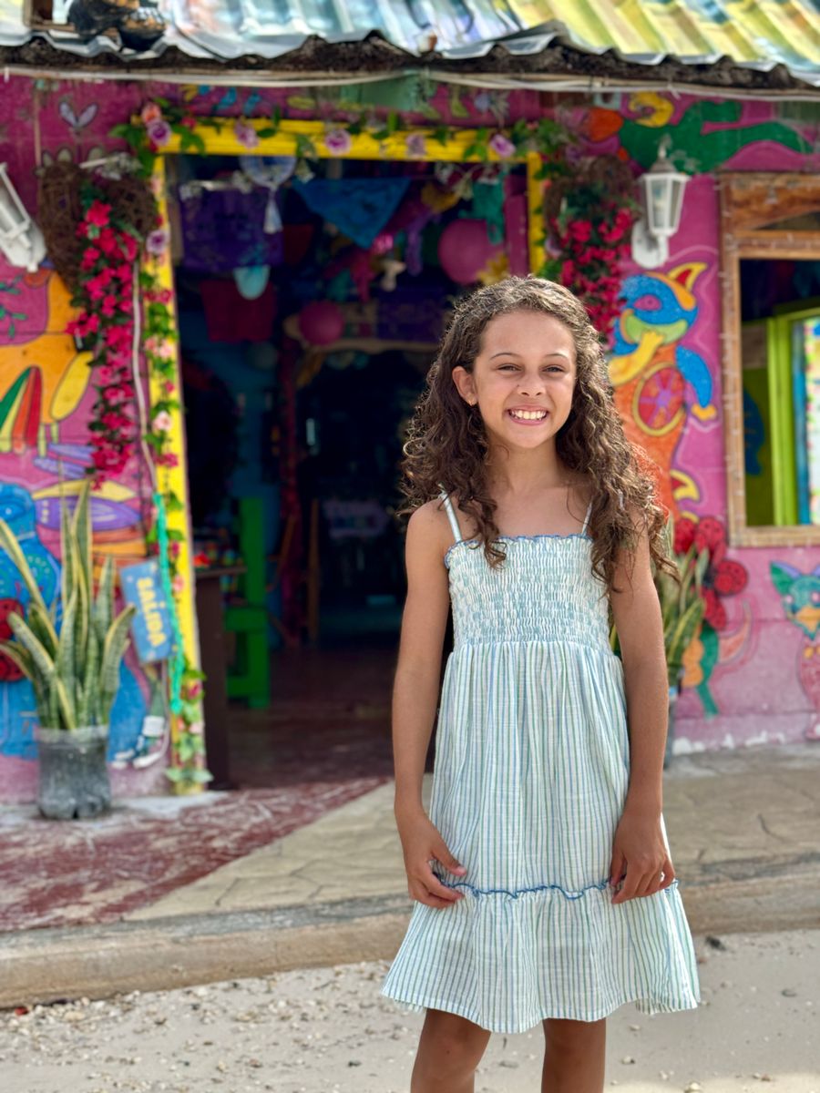 Shirred Strappy Sun Dress // Green