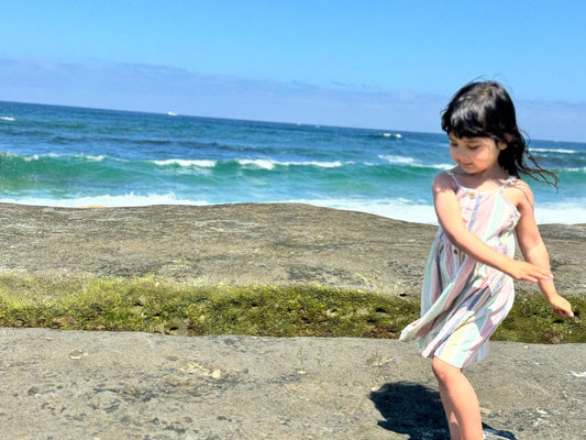 Brooklyn Dress // Aqua and Pink Stripe