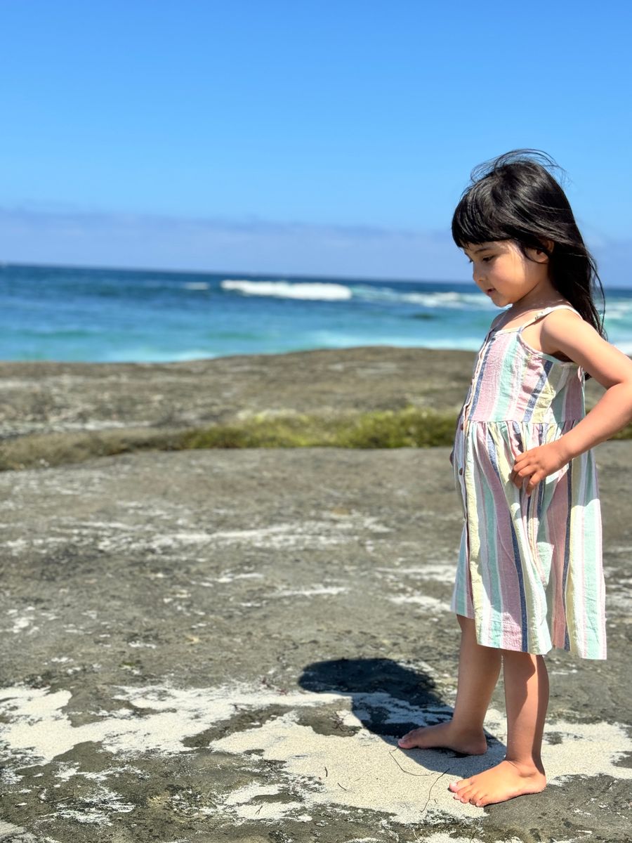 Brooklyn Dress // Aqua and Pink Stripe