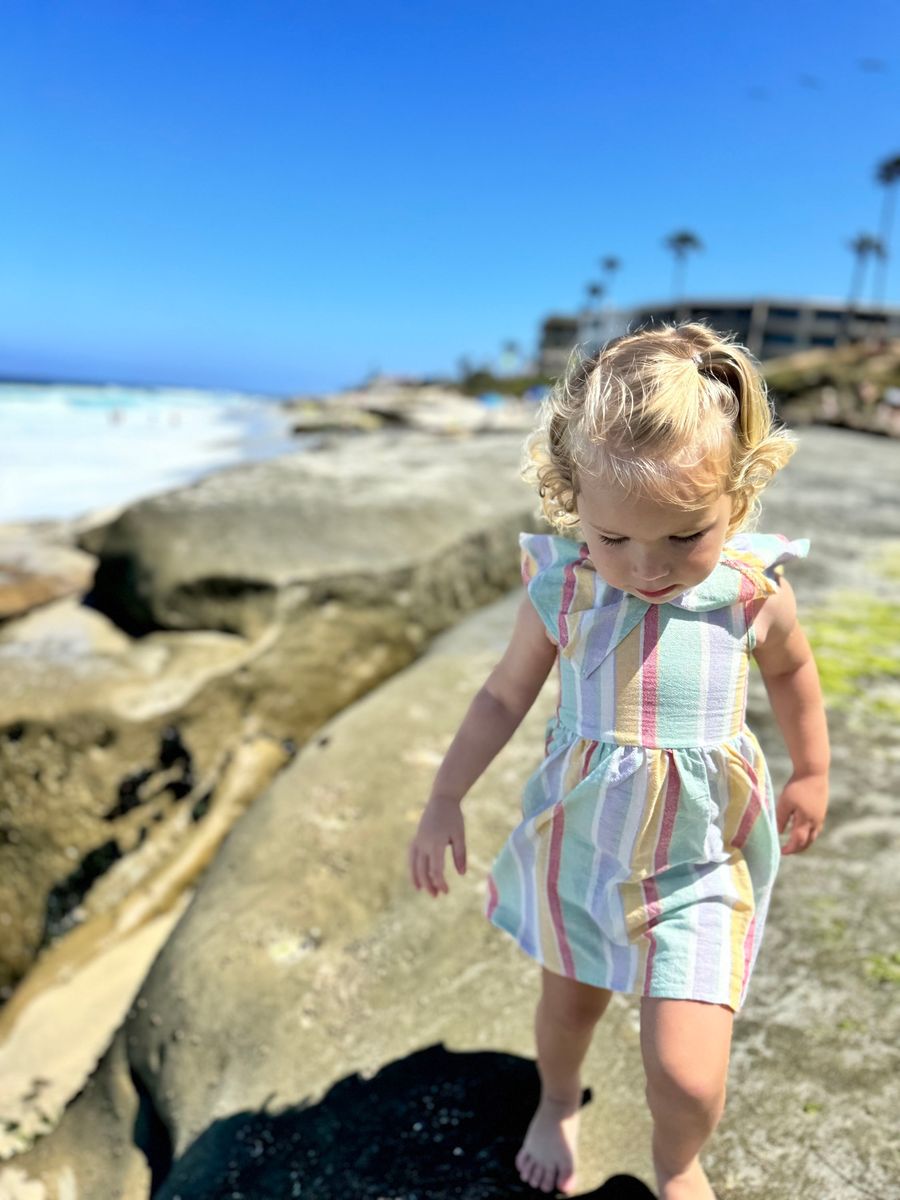 Harper Dress // Berry and Aqua Stripe