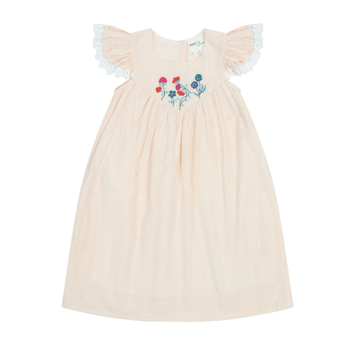 Flutter Sleeve Dress with Embroidery // Chichen Itza