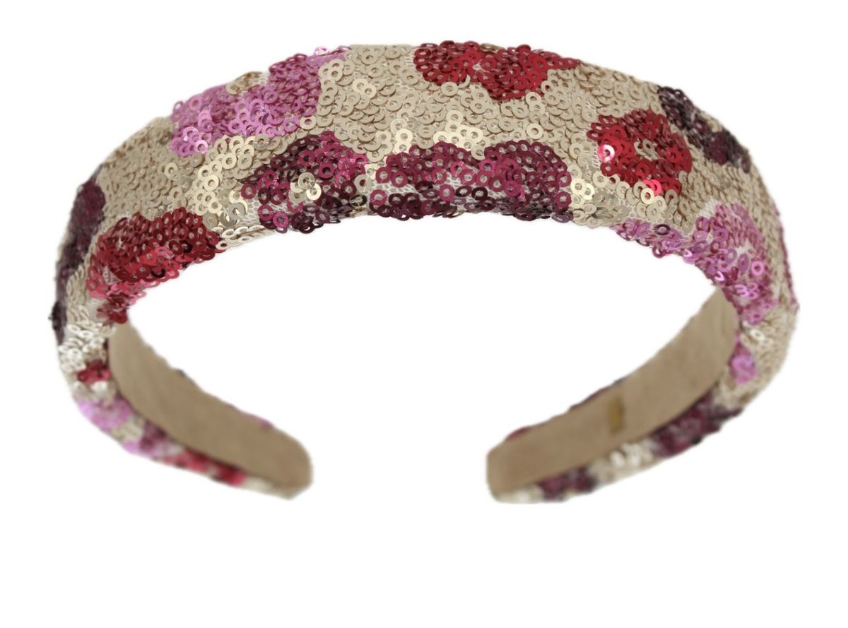 Padded Shaded of Pink Flower Sequin Headband