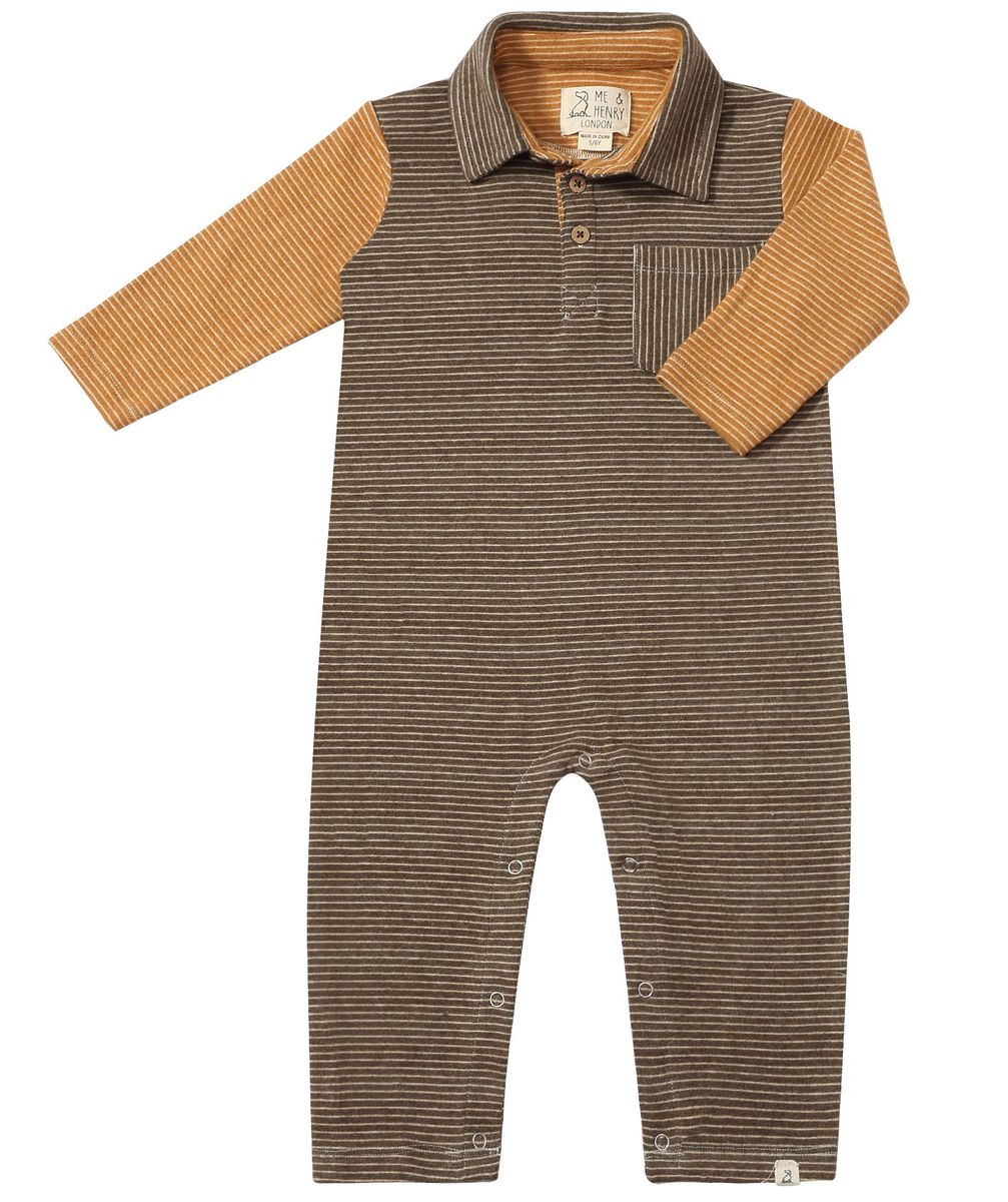 Arlington Polo Romper // Green w/ Gold Arms