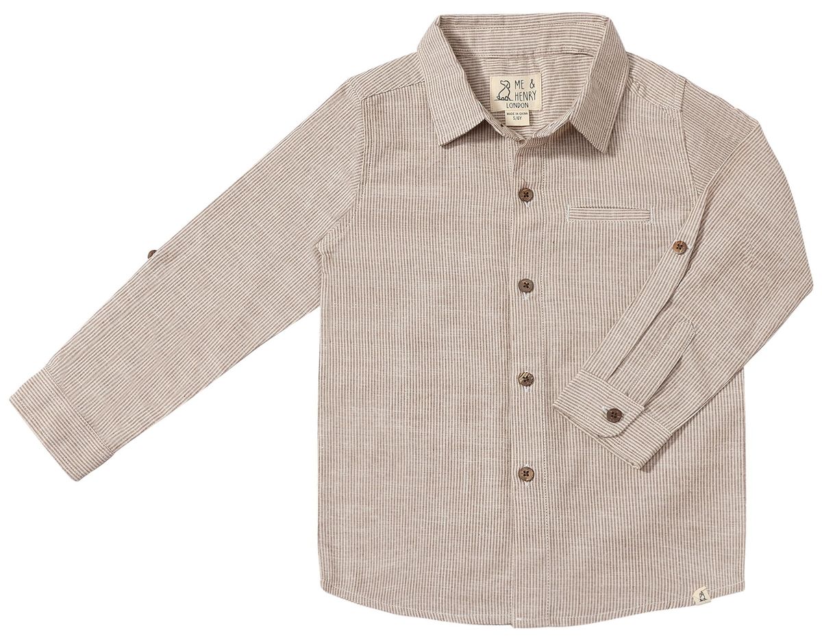 Atwood Woven Shirt // Brown & Cream Stripe