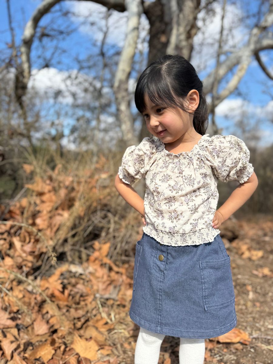 Julie Blouse // Lavender Winter Floral
