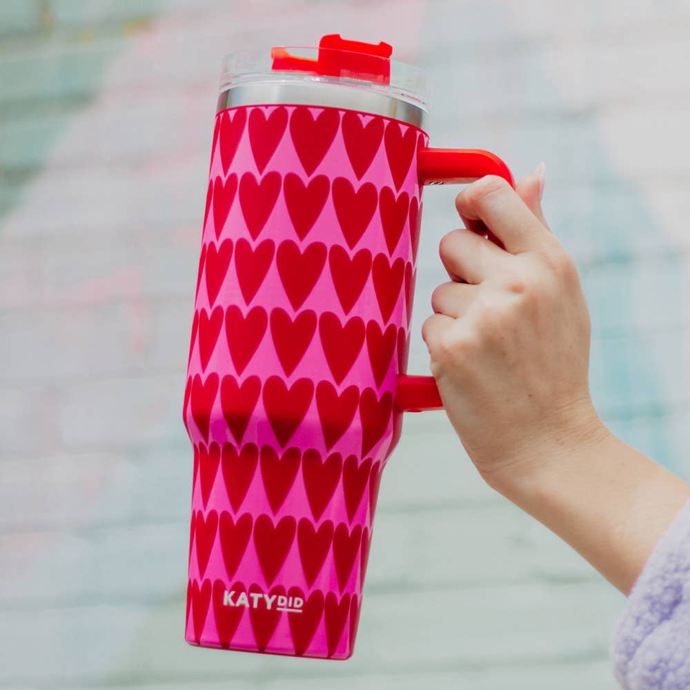 Girly Red Hearts Valentine's Day Tumbler