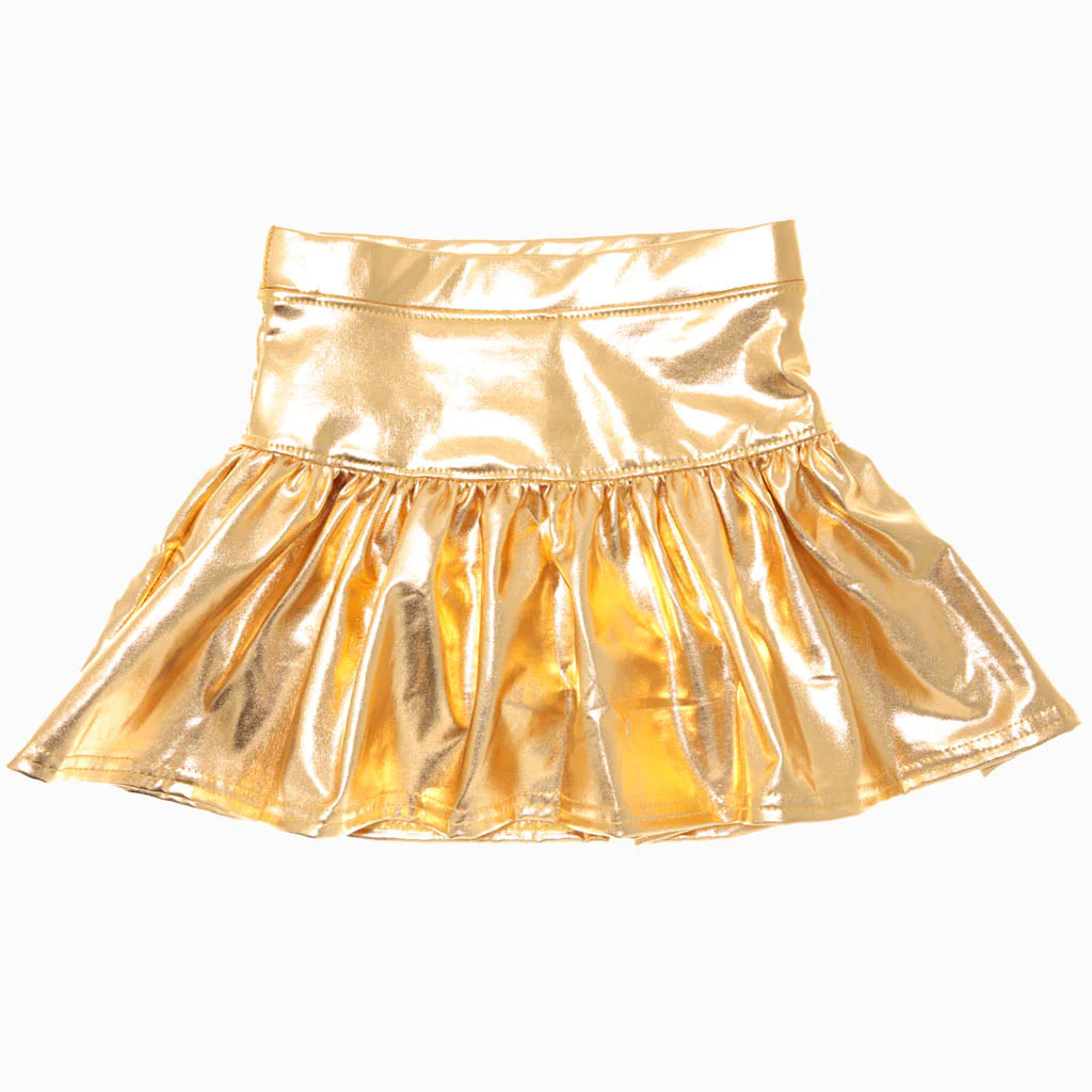Metallic Skort // Gold