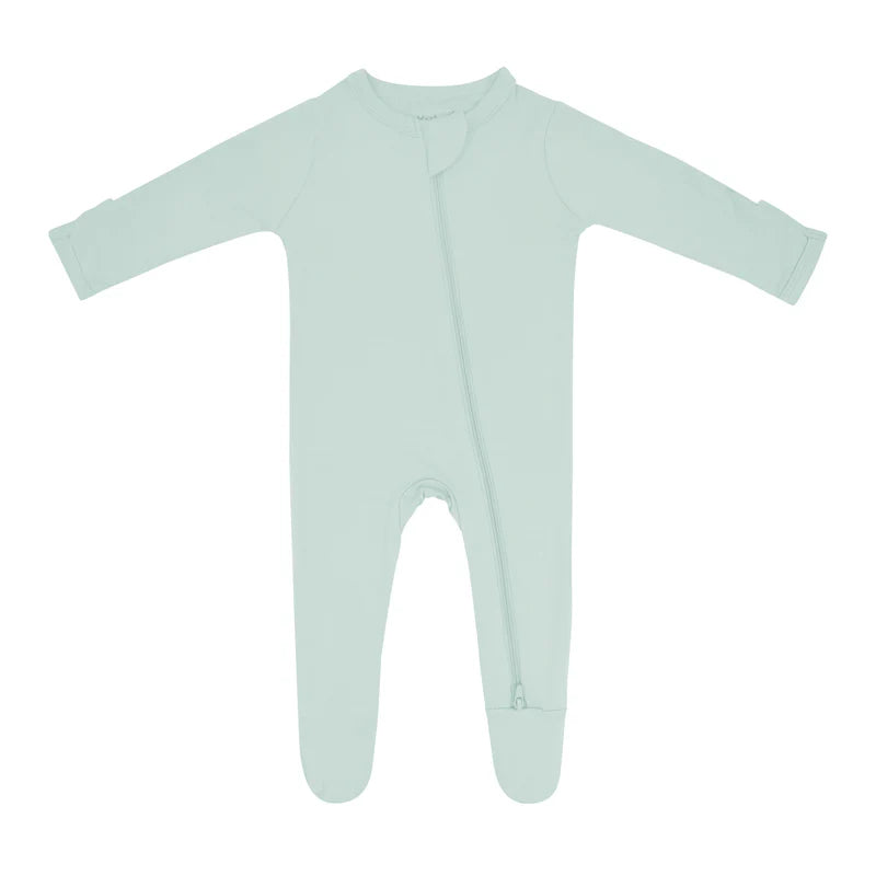 Bamboo Zippered Footie // Sage