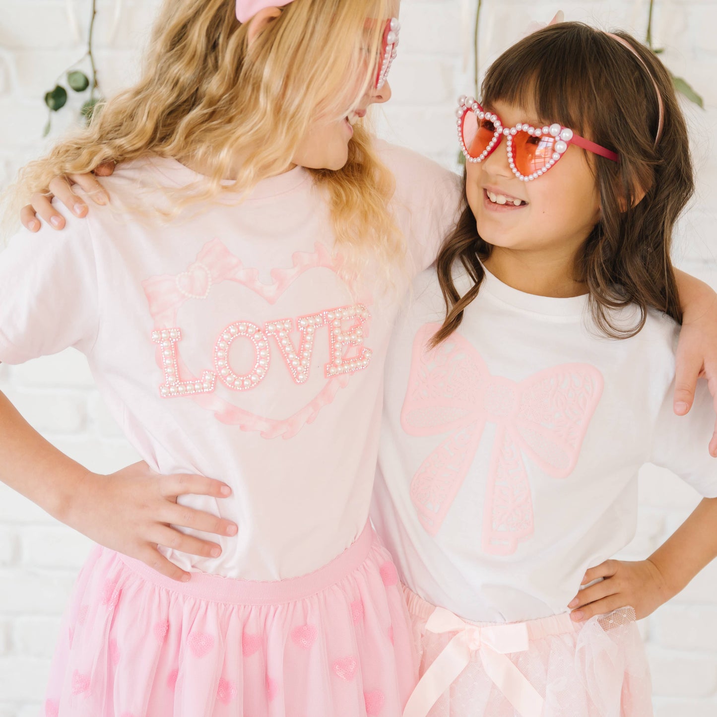 Lace Bow Puff Ink Short Sleeve T-Shirt - Kids Clothing