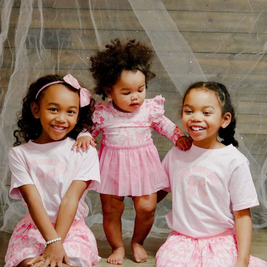 Big Sister Bow Short Sleeve T-Shirt - Kids Clothing - Family
