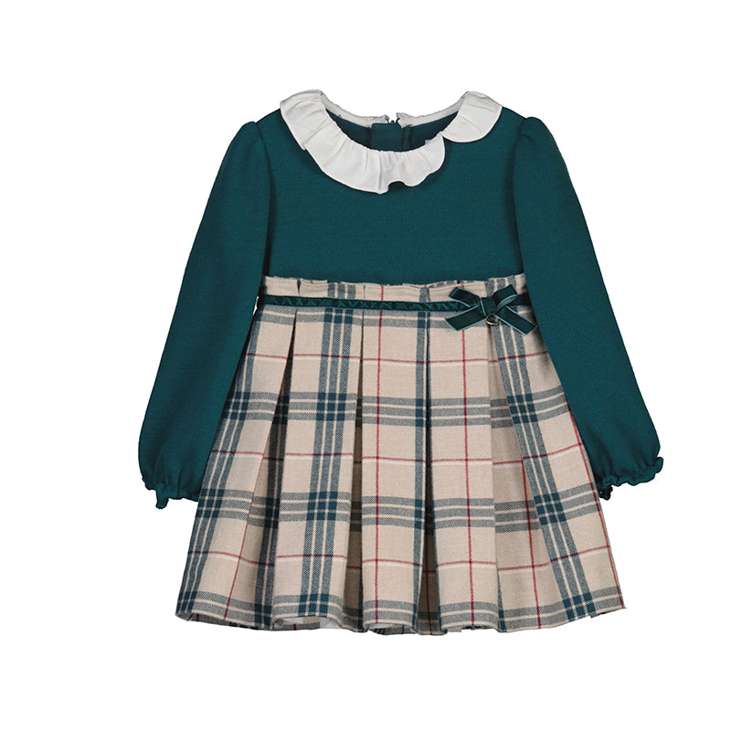 Teal & Camel Plaid Dress 2910-031