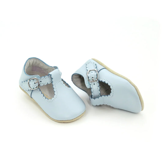 Elodie Scalloped T-Bar Crib Mary Jane // Light Blue
