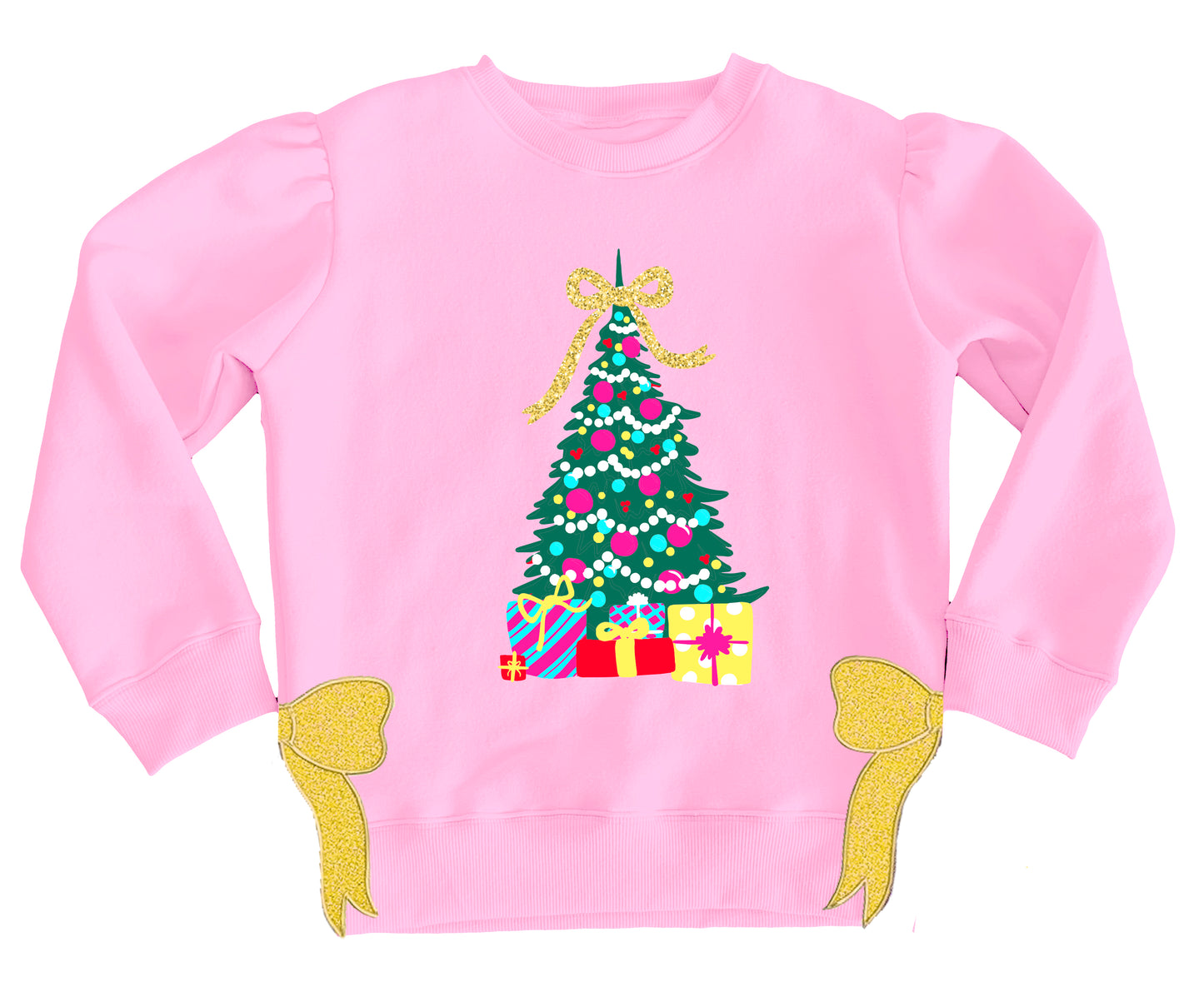 Glitter Tree in Pink Holly Sweatshirt