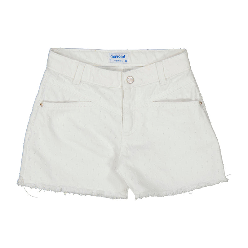 Girls Twill Shorts // White