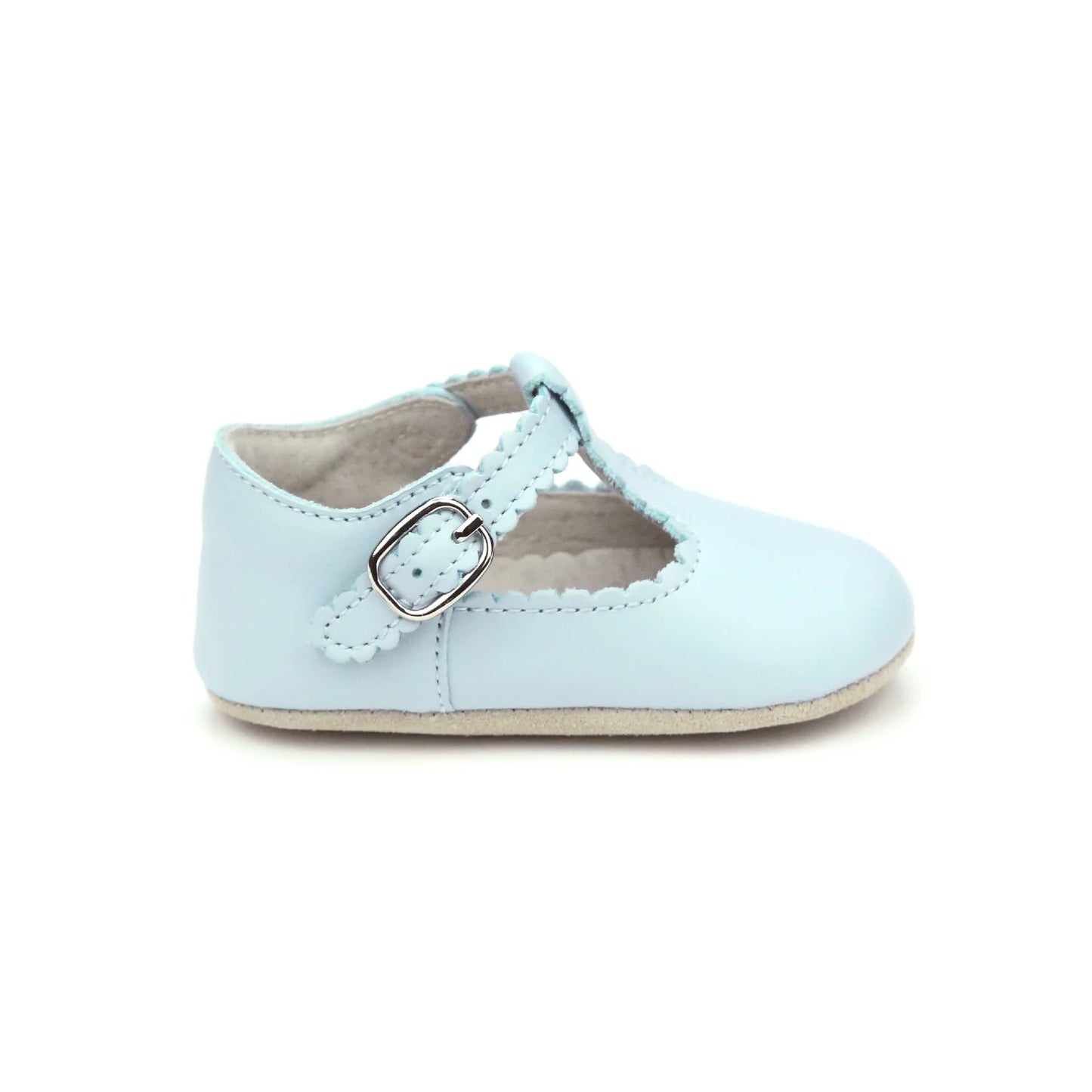 Elodie Scalloped T-Bar Crib Mary Jane // Light Blue