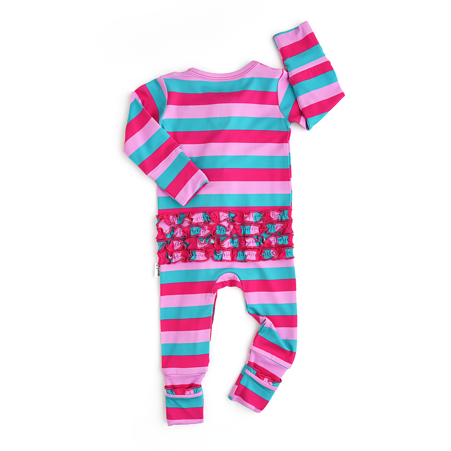 Maddie Stripe Ruffle Zip Bamboo