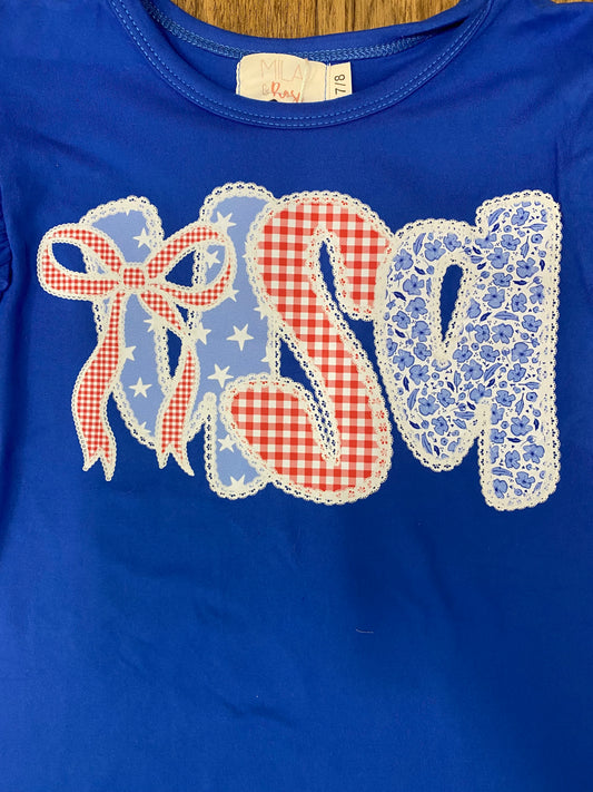 USA Graphic Flutter Sleeve Tee
