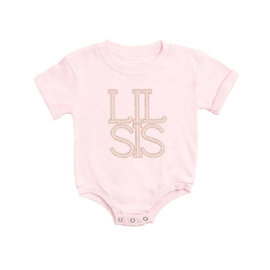 Lil Sis Pearl Patch Short Sleeve Romper - Family Fun