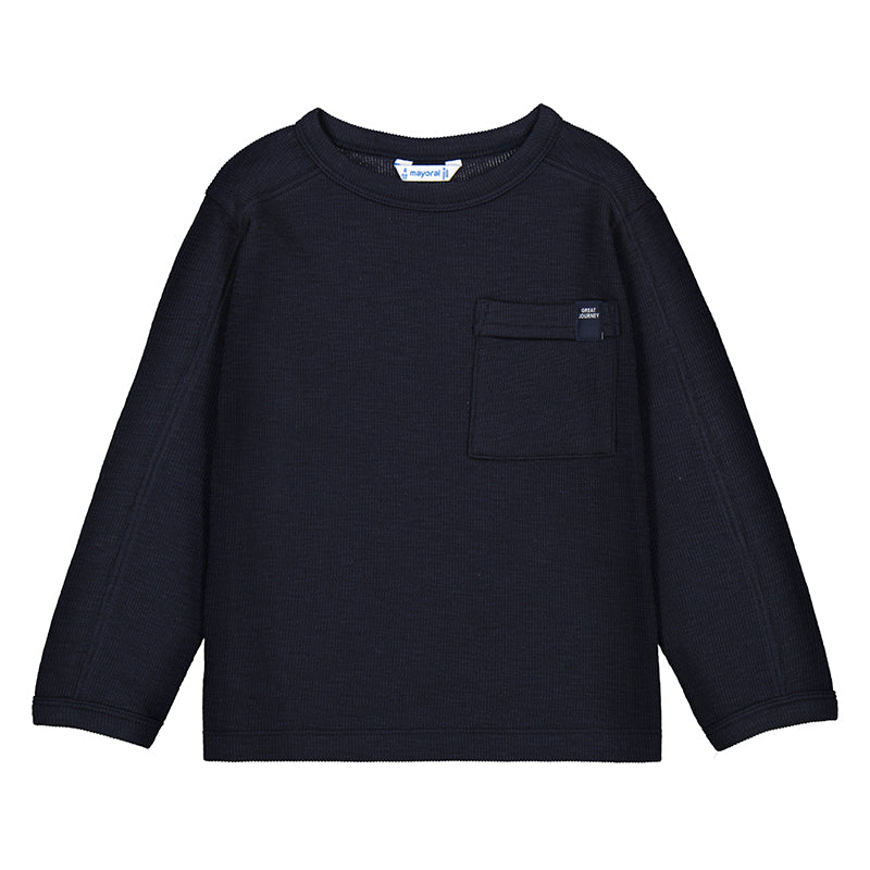 Longsleeve Pocket T-Shirt // Navy // 4082-94