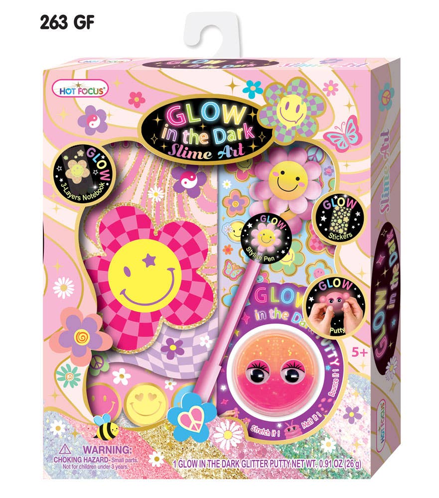 Glow In the Dark Slime Art, Groovy Flower