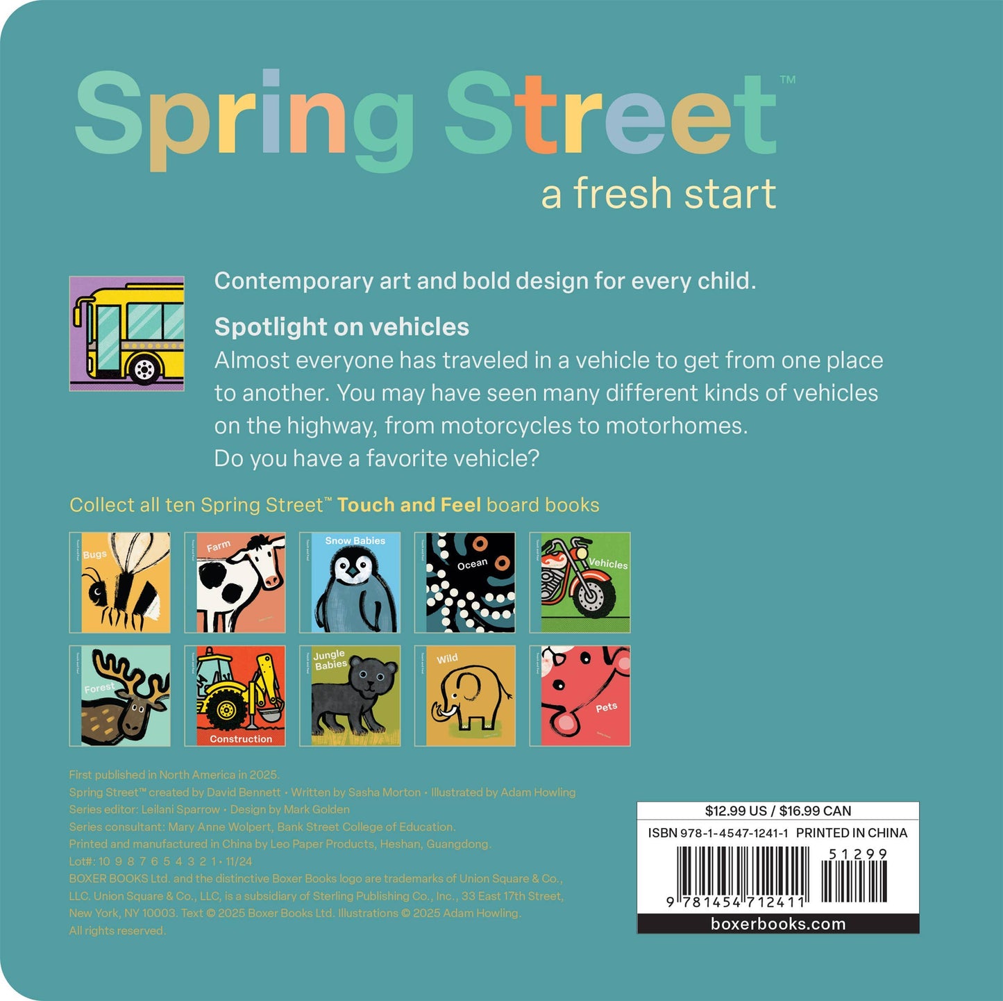 Spring Street Touch and Feel: Vehicles by Boxer Books