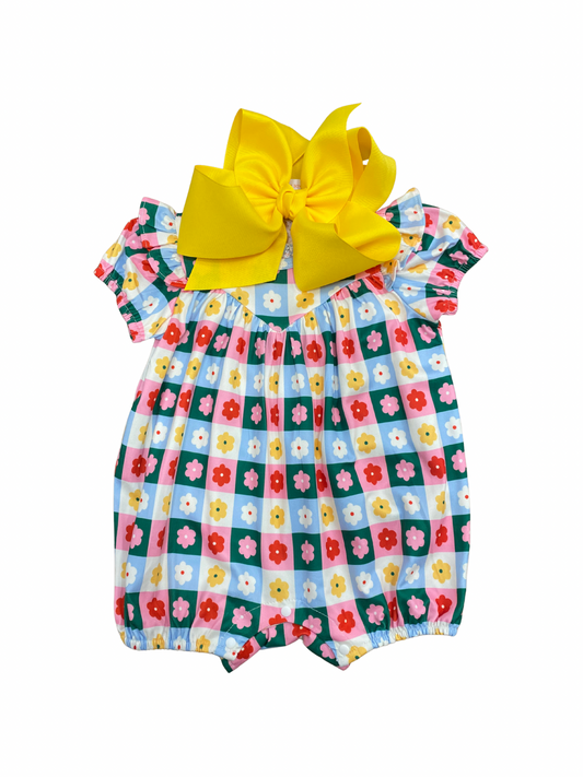 Flower Pops Romper // Pink