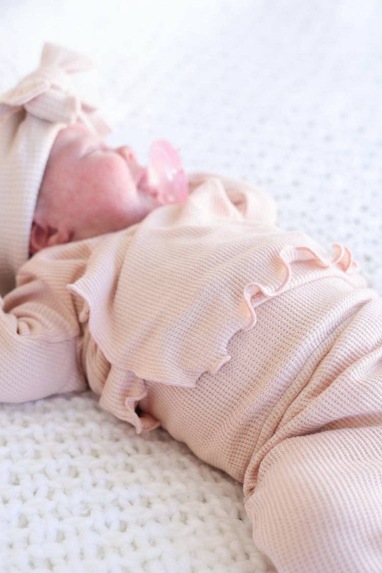 Two-Piece Waffle Crossover Top & Bottom | Pink Fawn