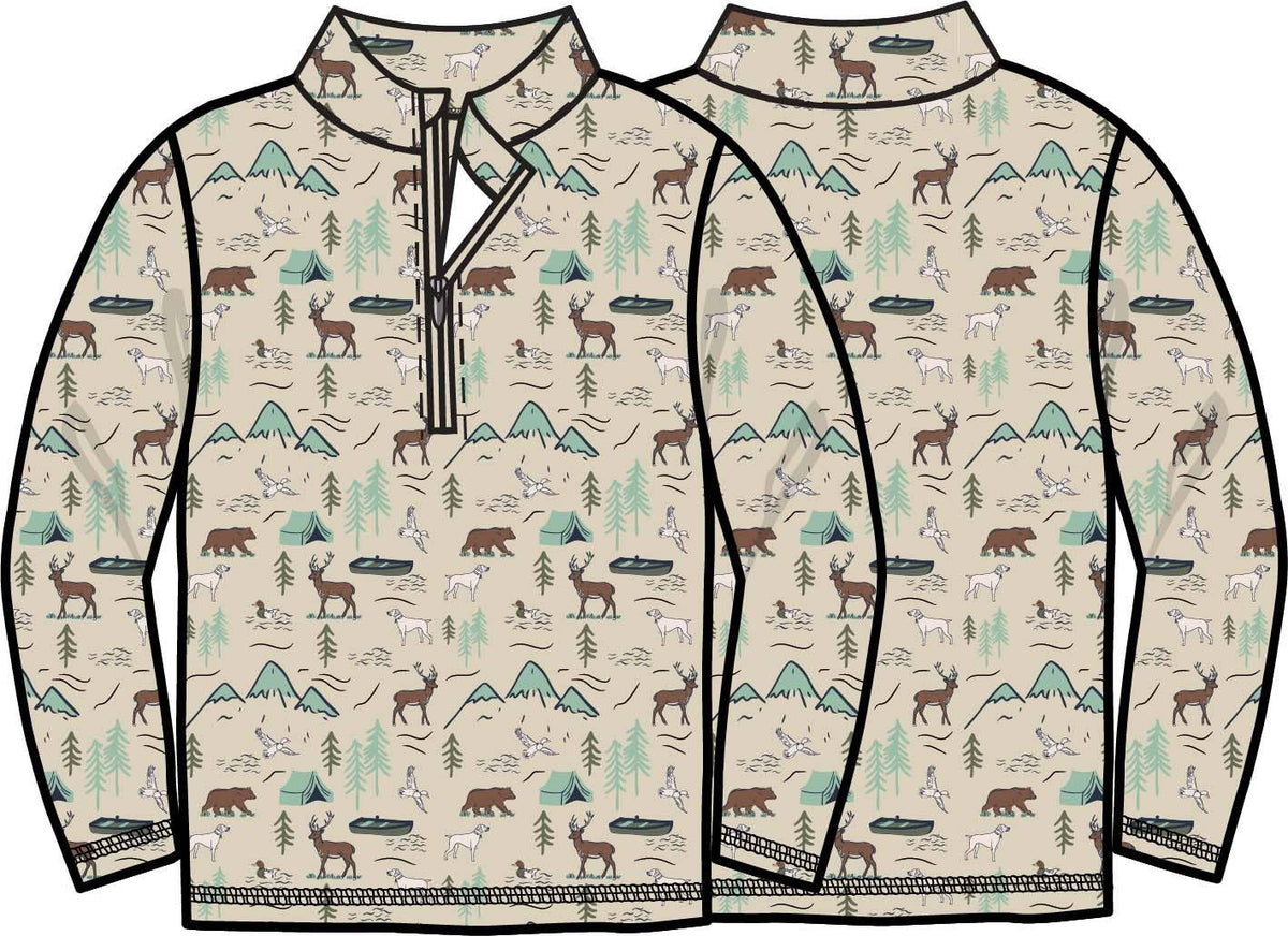 Alpine Mountain Adventure Performance Long Sleeve Quarter Zip