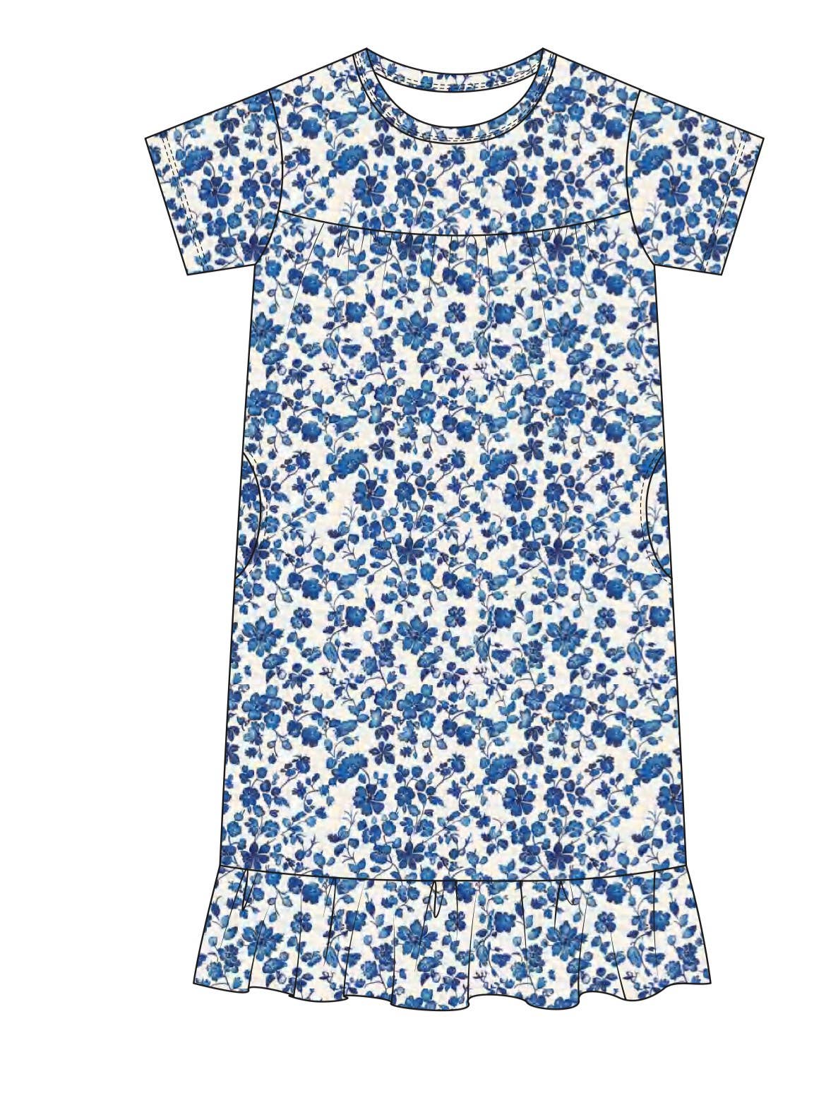 Blue floral night gown