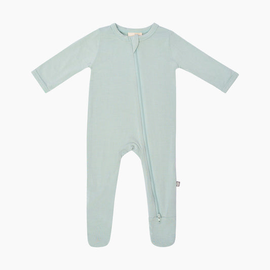 Bamboo Zippered Footie // Sage