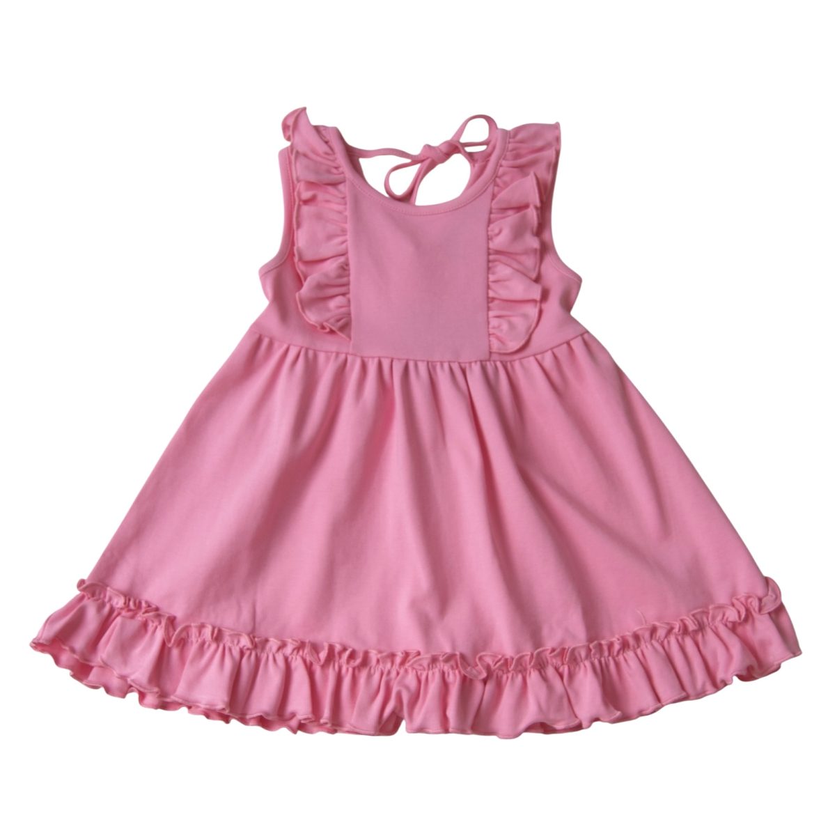 Pink dress with ruffled details