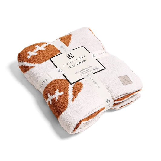 Reversible Football Patterned Throw Blanket
