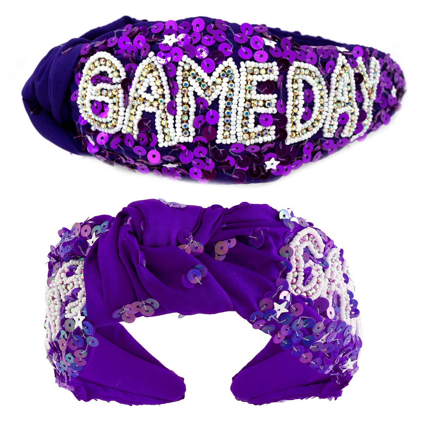 Game Day Headband // Purple White
