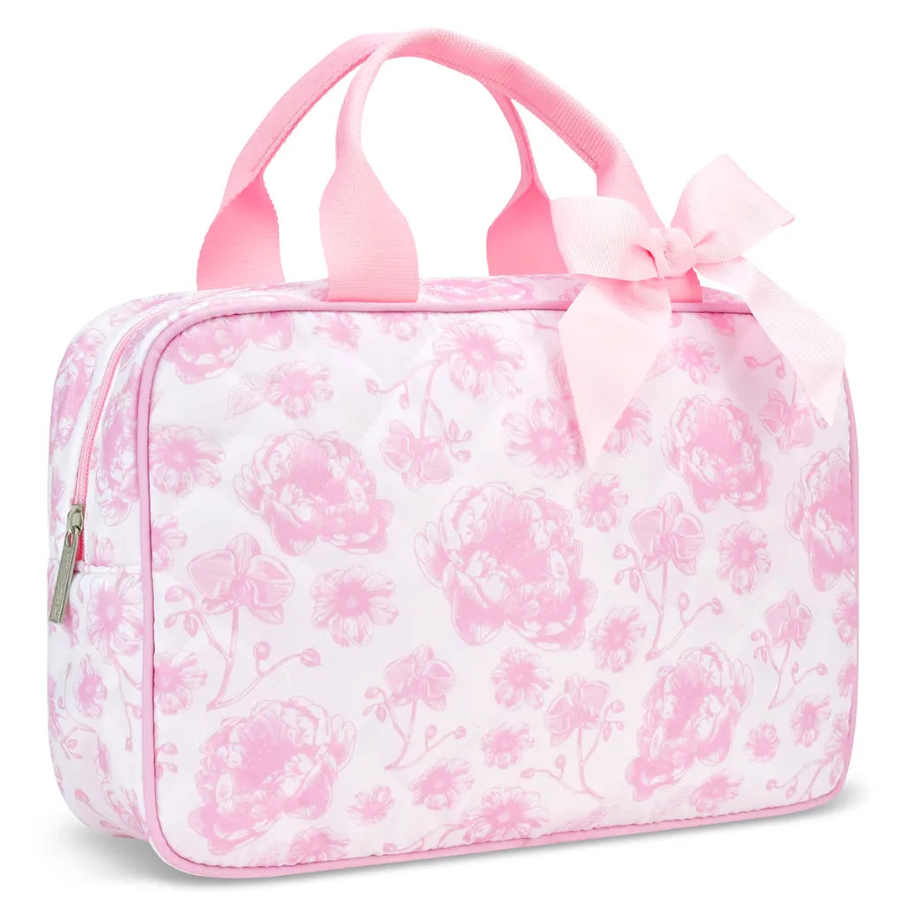 Pretty Pink Toile Large Costmetic Bag