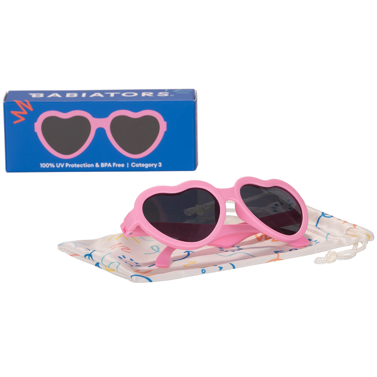 Bubble Gum Pink Hearts Kid and Baby Sunglasses