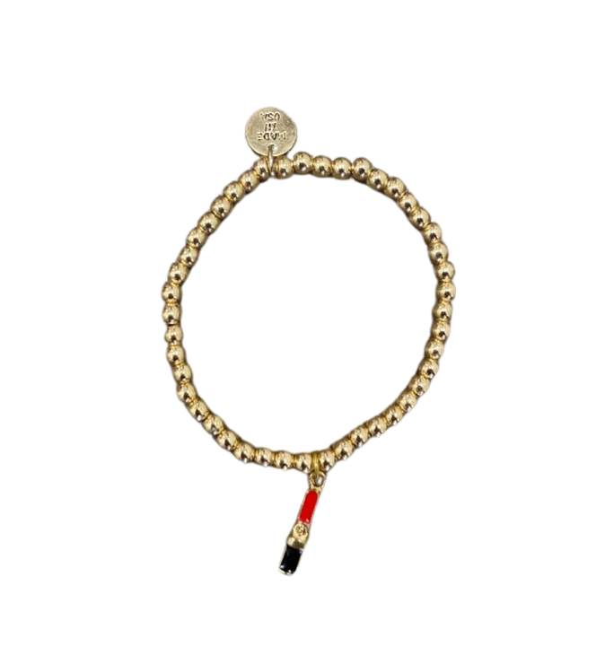 Gold Bracelet with Lipstick Charm