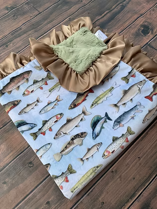 Gone Fishing Minky Blanket