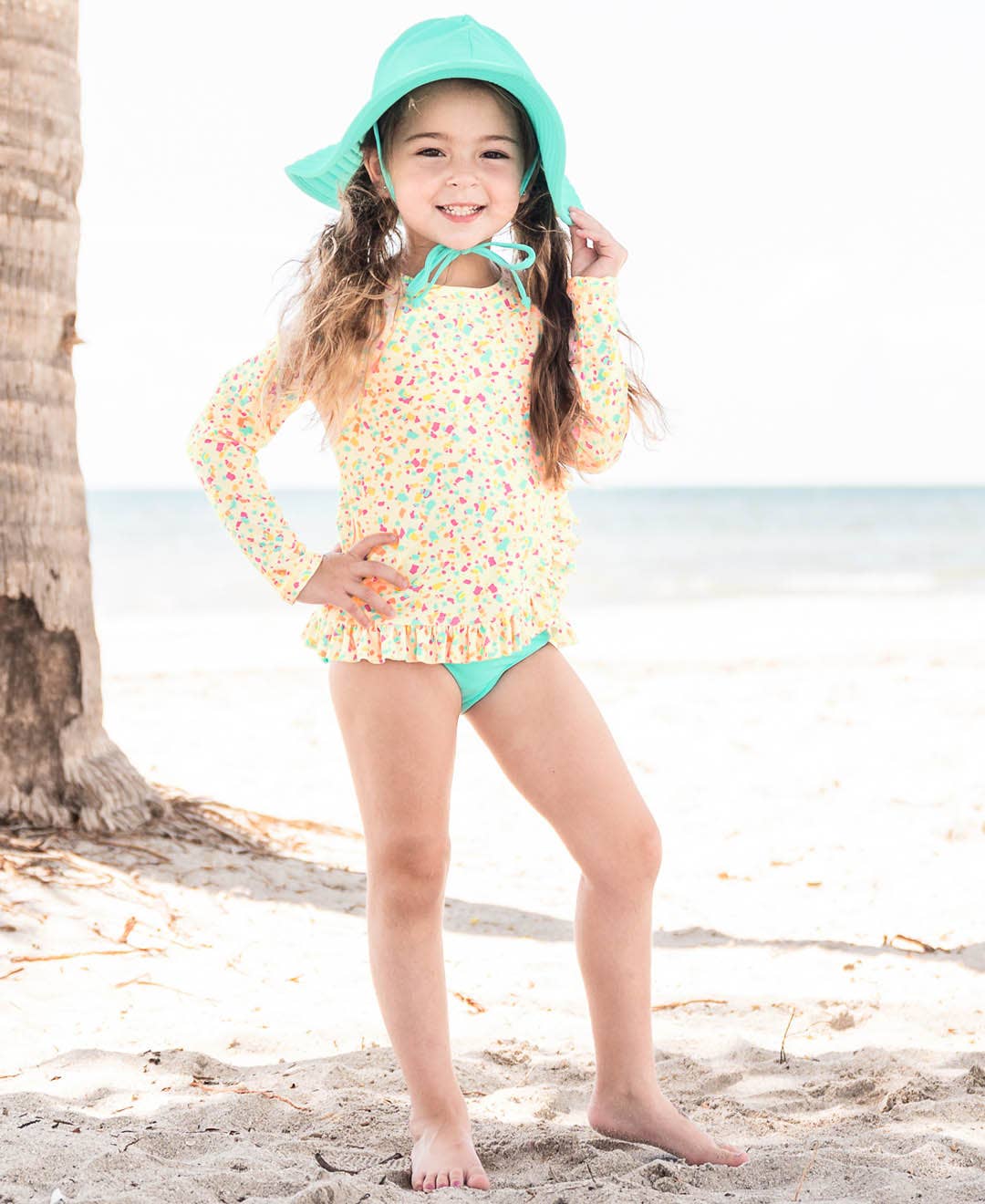 Girls Island Blue Swim Hat