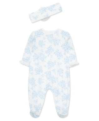 Blue Roses Floral Footie