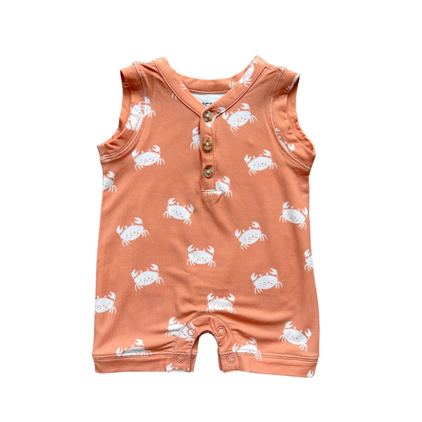 Crab in Sunset Sleeveless Romper
