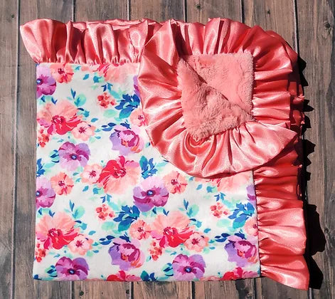Bright Floral Minky Blanket