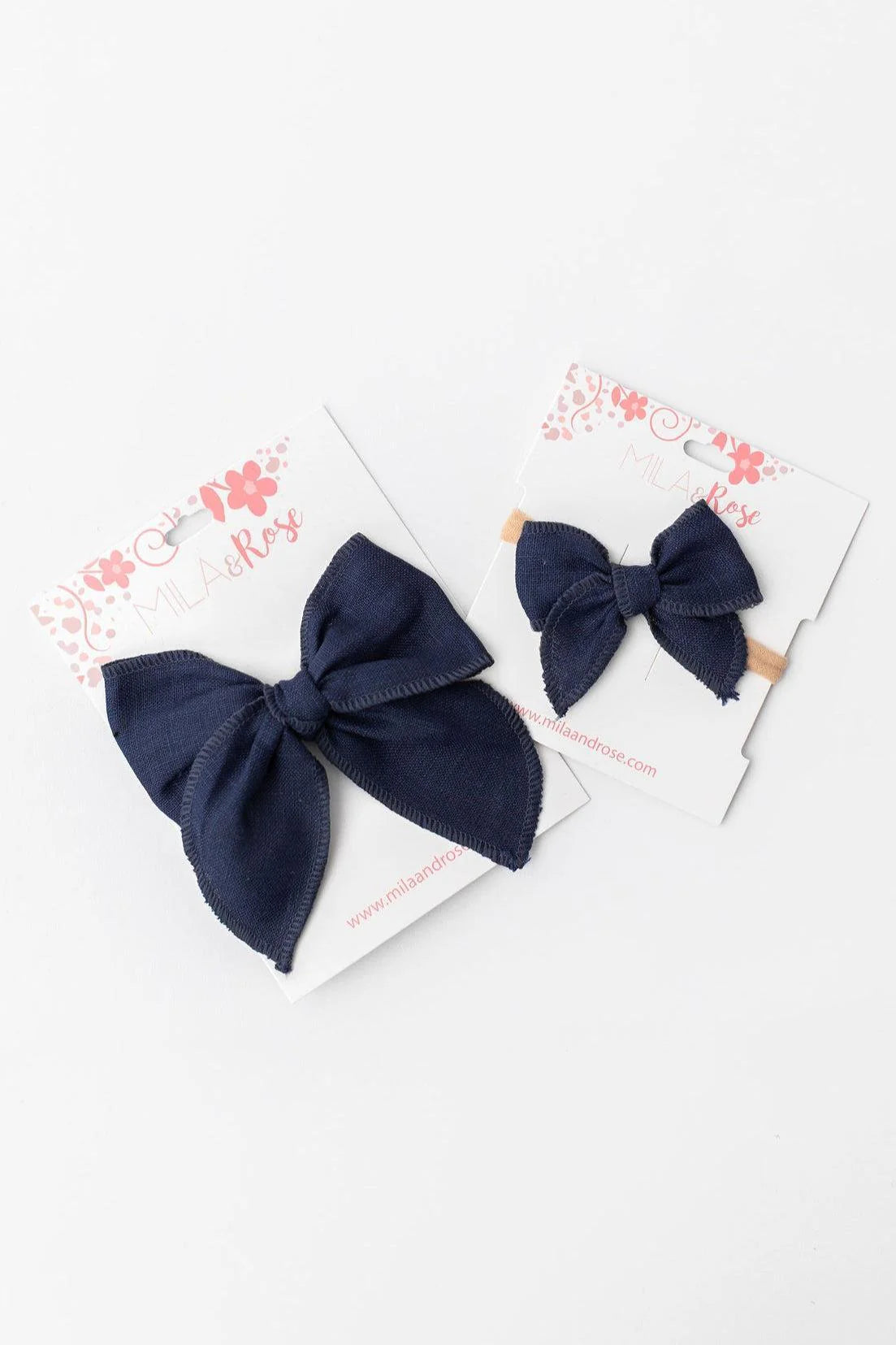 Classic Hair Bow // Navy Blue