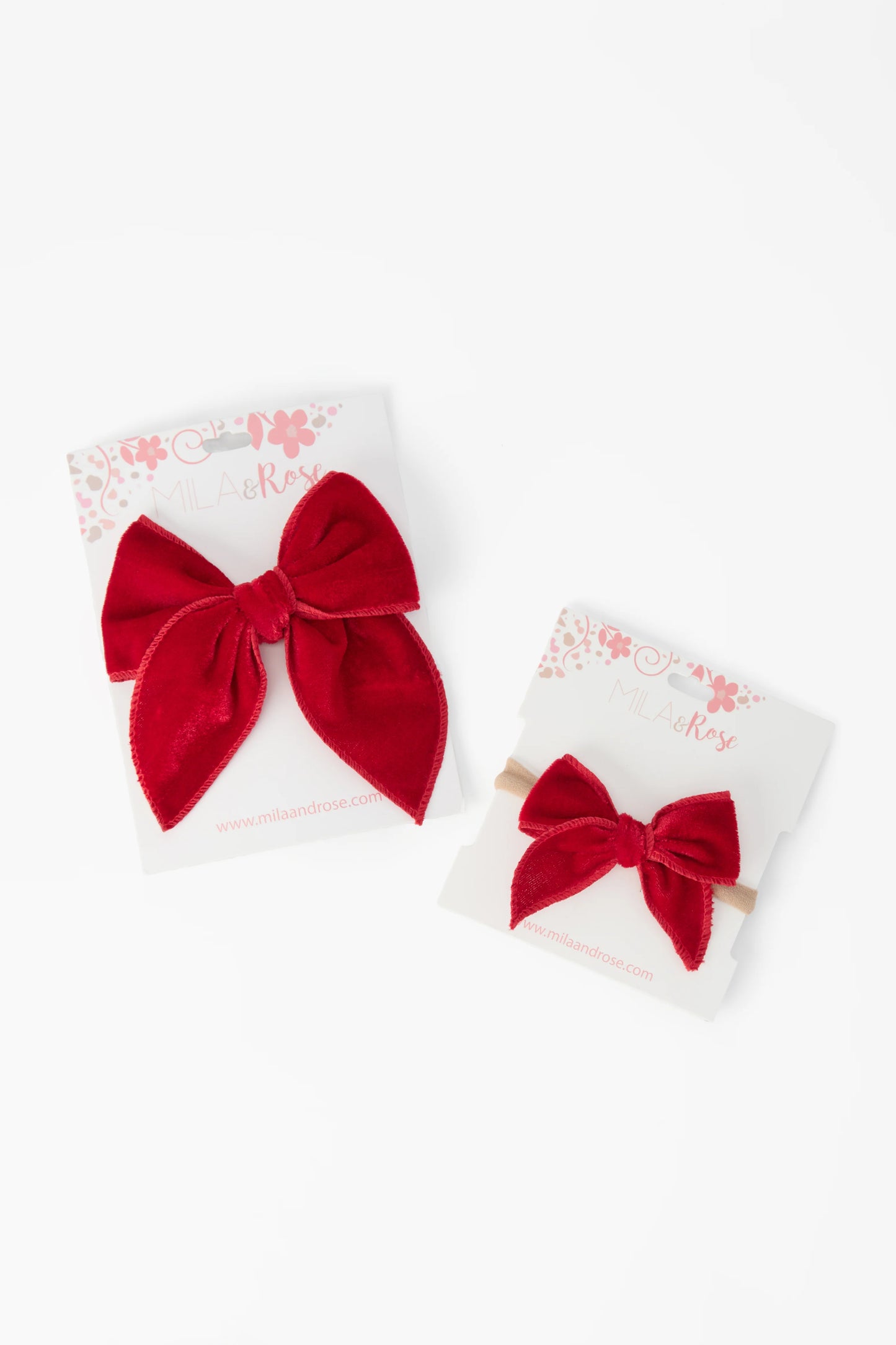 red velvet hair bows