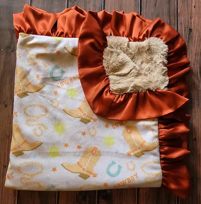 Cowboy Boots Minky Blanket