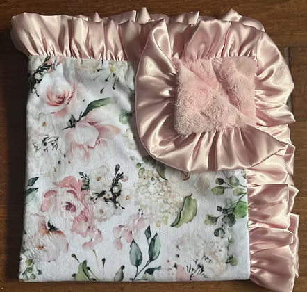 Something Pink Floral Minky Blanket