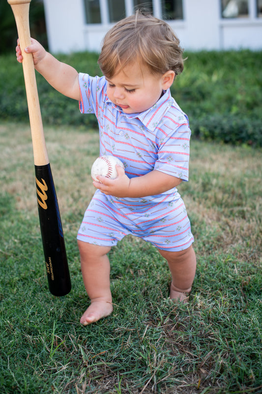 Extra Innings Polo Short Sleeve Romper