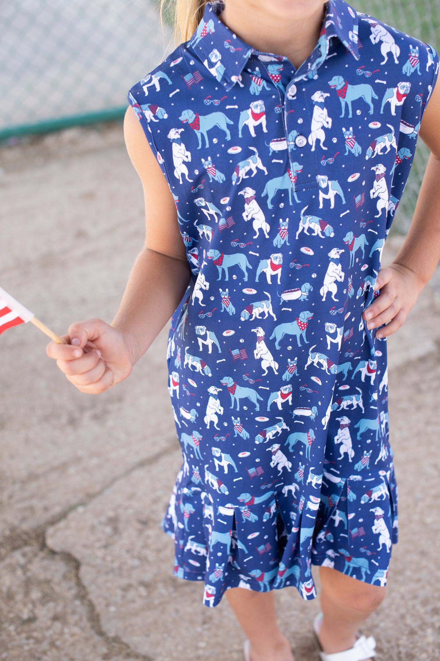Yankee Doodle Dogs Polo Sleeveless Dress