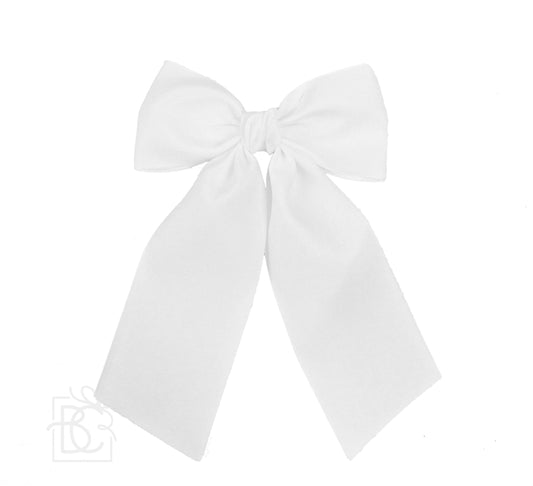 Opaque Satin Bow with Euro Knot & Tails - 3.5"