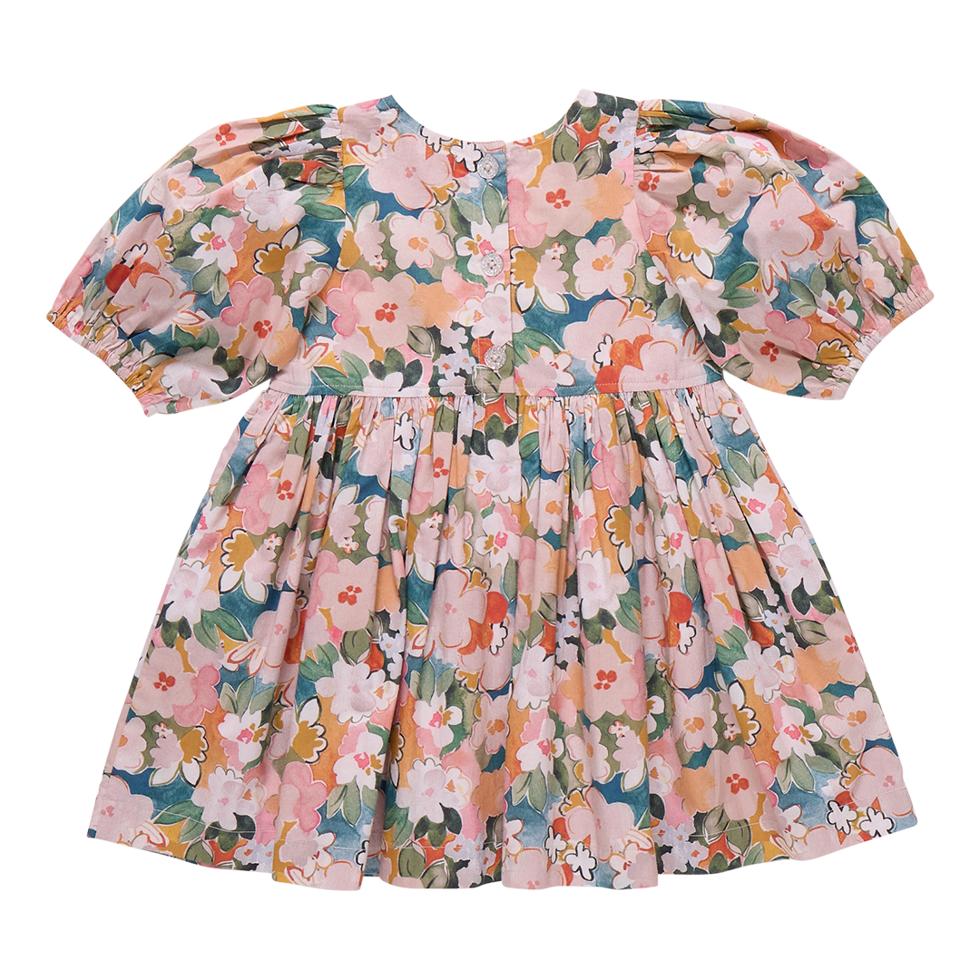 Girls Evelyn Dress // Watercolor Floral